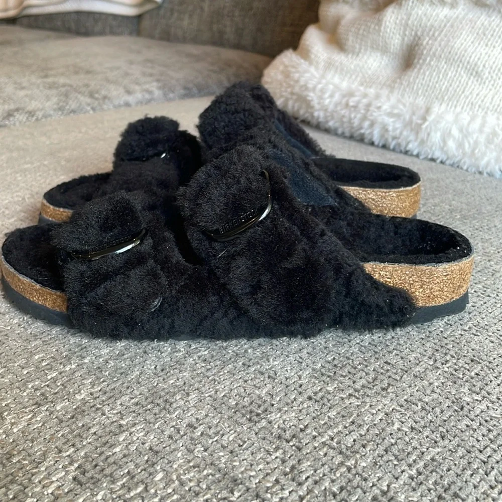NWT BIRKENSTOCK BIG BUCKLE Fur Lined Sandals! - Picture 5 of 11